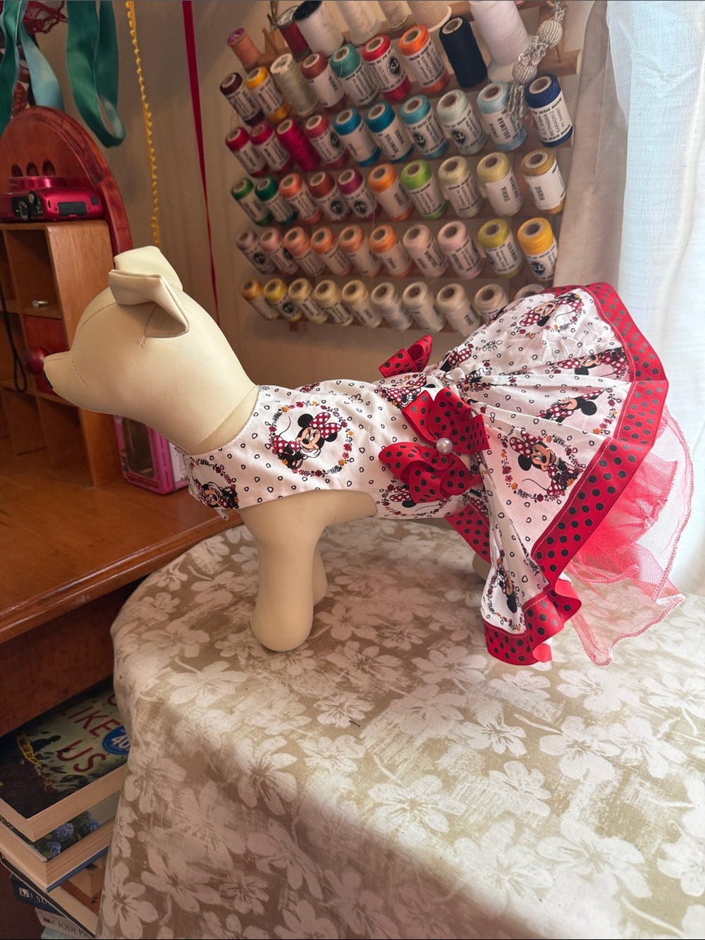 NWOT handmade Minnie Mouse dress dog one-of-a-kind